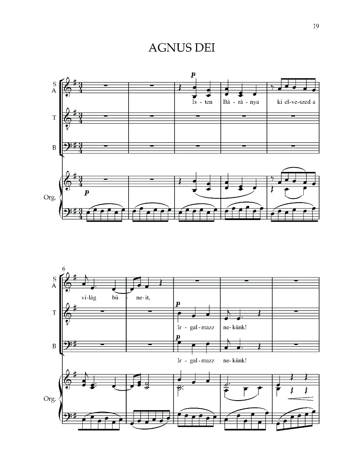 Ferenc Farkas: Missa Hungarica (SATB, organ)
