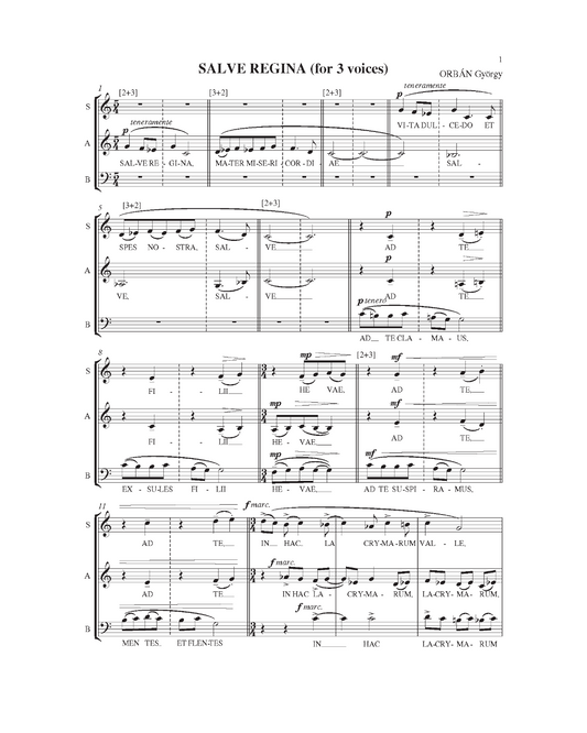György Orbán: Salve Regina - for 3 voices (SAB)