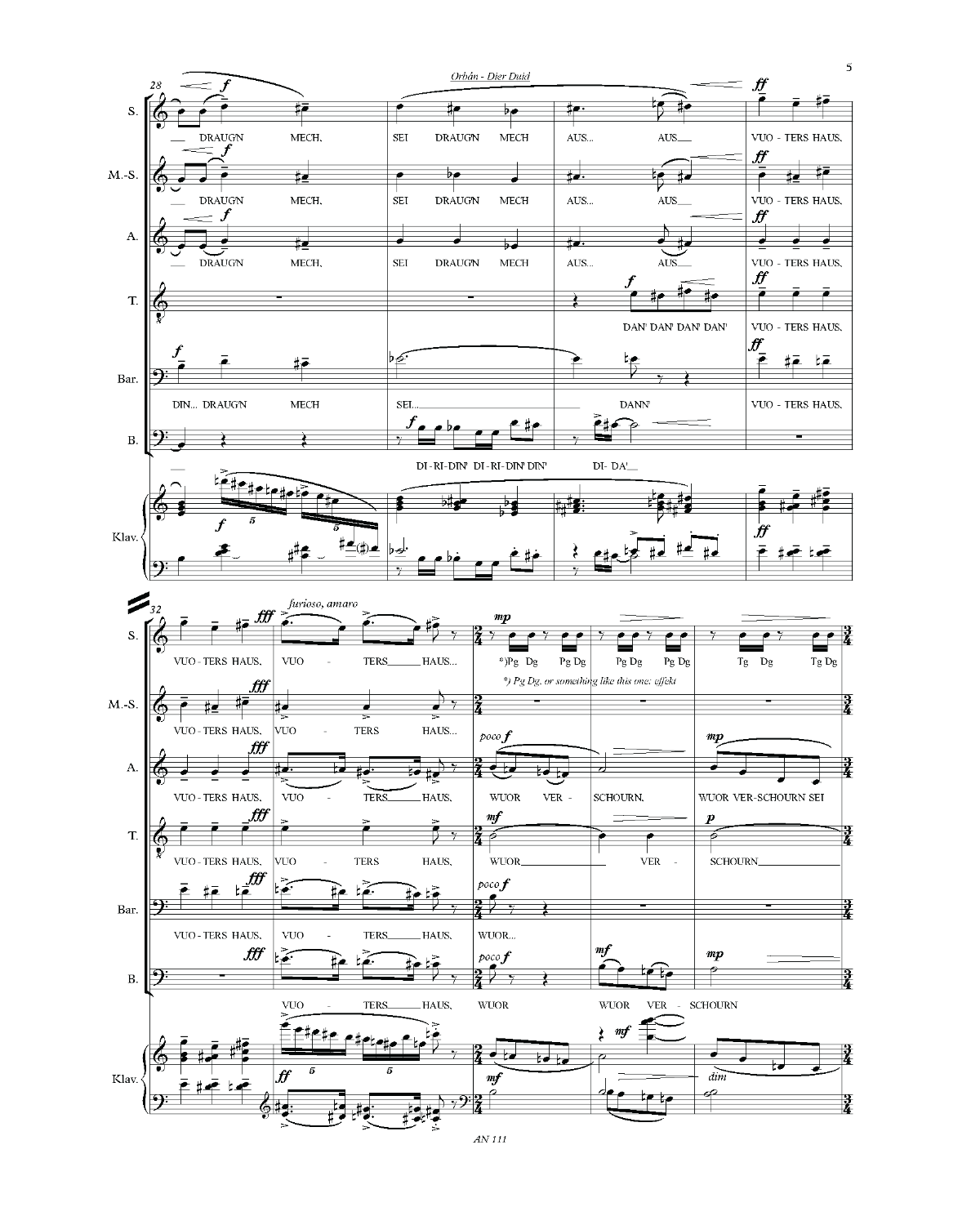 György Orbán: Dier Duid / Der Tod (SMsATBB, piano)