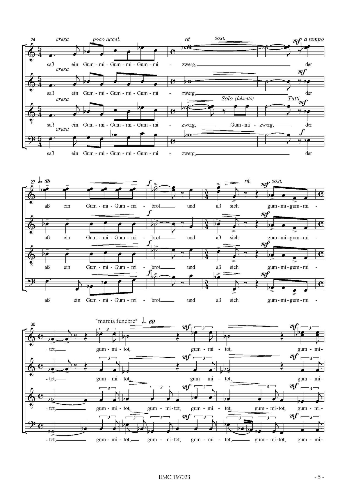 Karai József: Die kleine Dickmadam (SATB)
