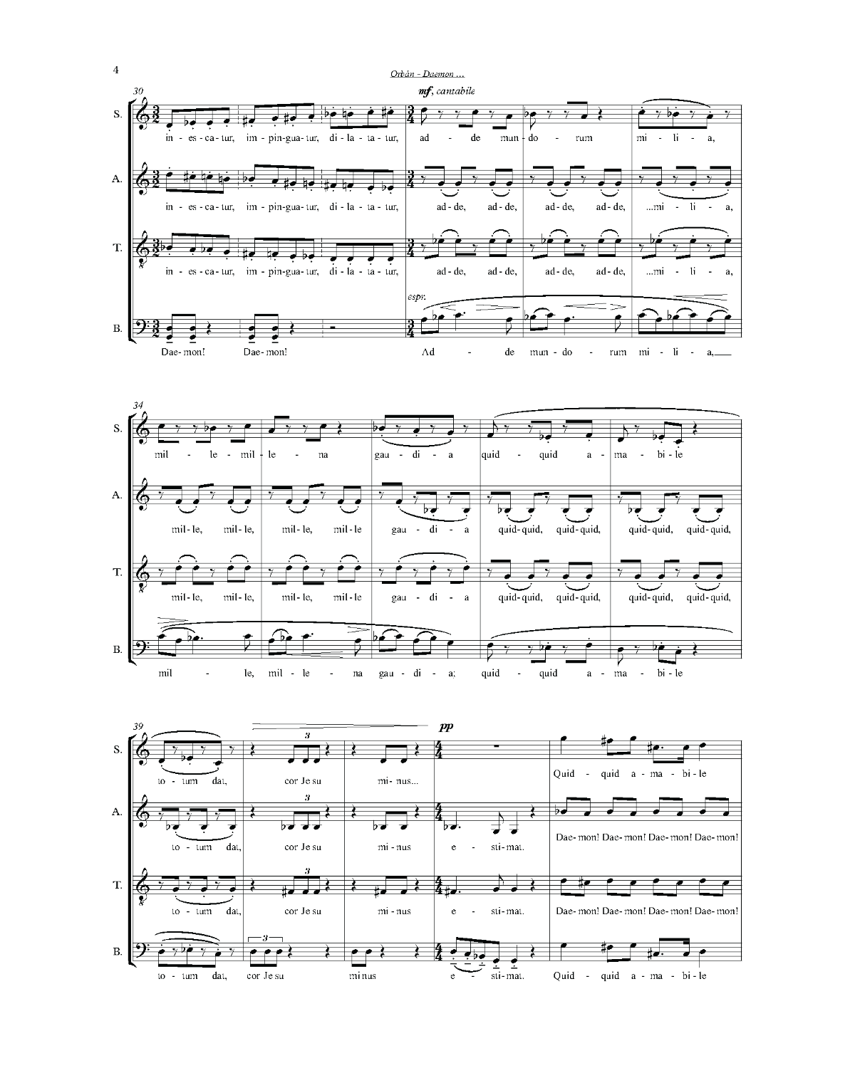 György Orbán: Daemon irrepit callidus (SATB)