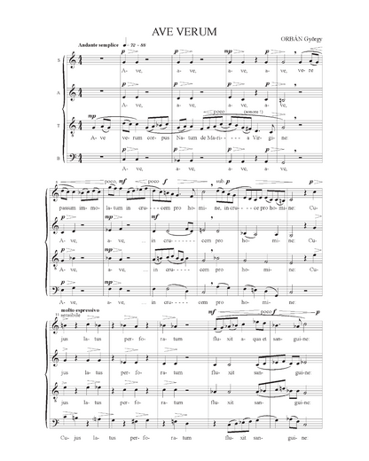 György Orbán: Ave verum (SATB)