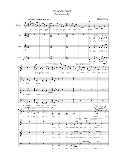 György Orbán: Ad nocturnum (SATB)