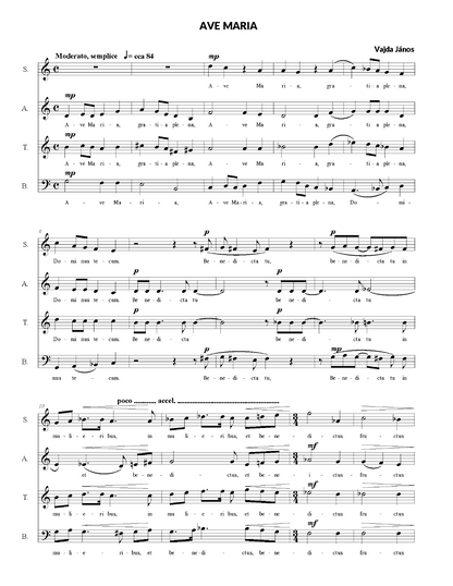 János Vajda: Ave Maria (SATB)
