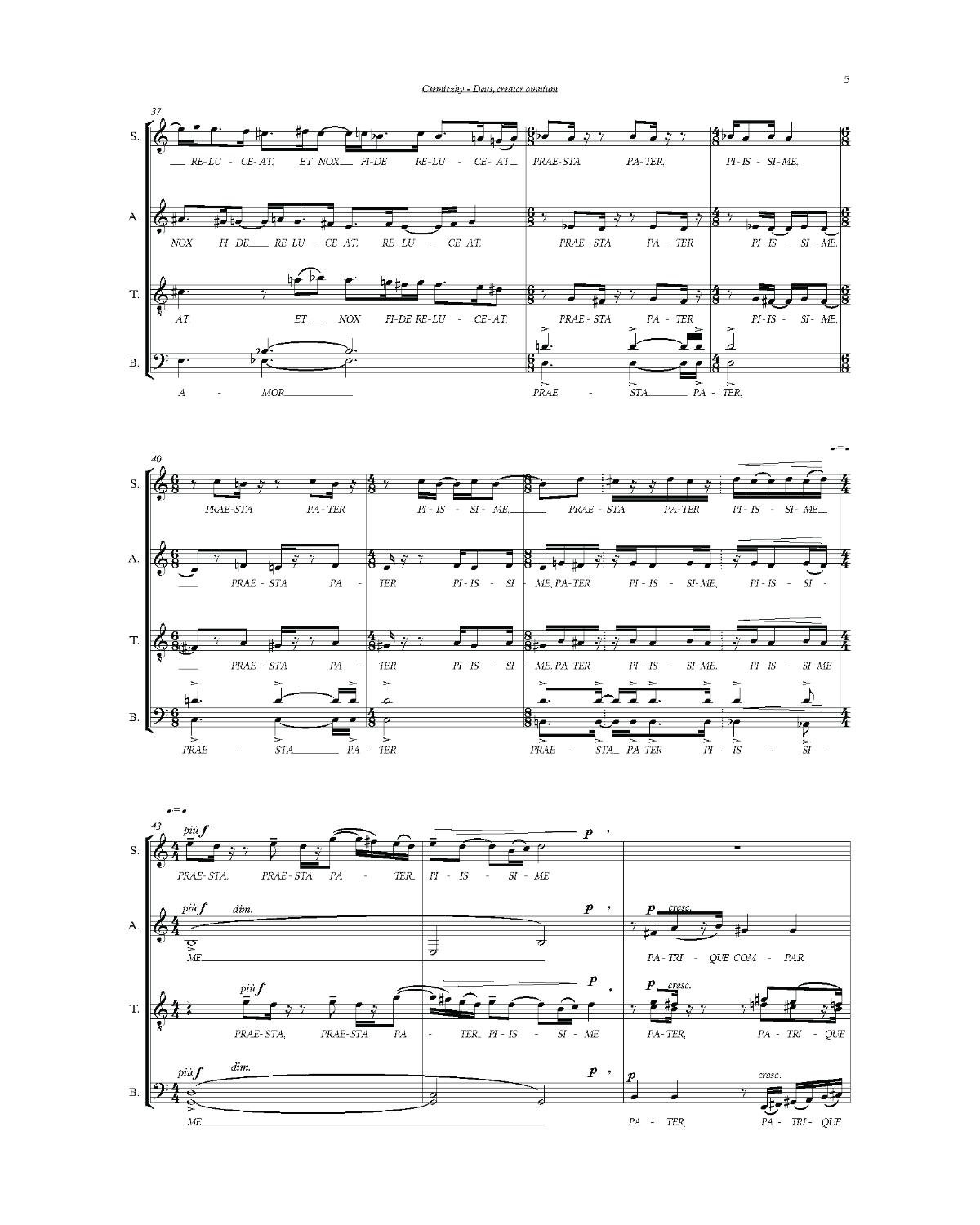 Miklós Csemiczky: Deus, creator omnium (SATB)