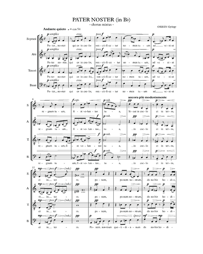 György Orbán: Pater noster in B (SATB)