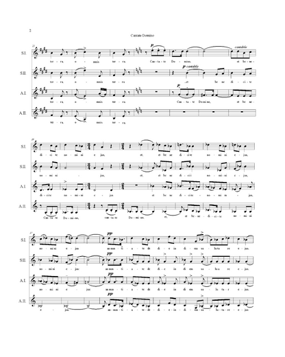 Levente Gyöngyösi: Cantate Domino (SSAA)