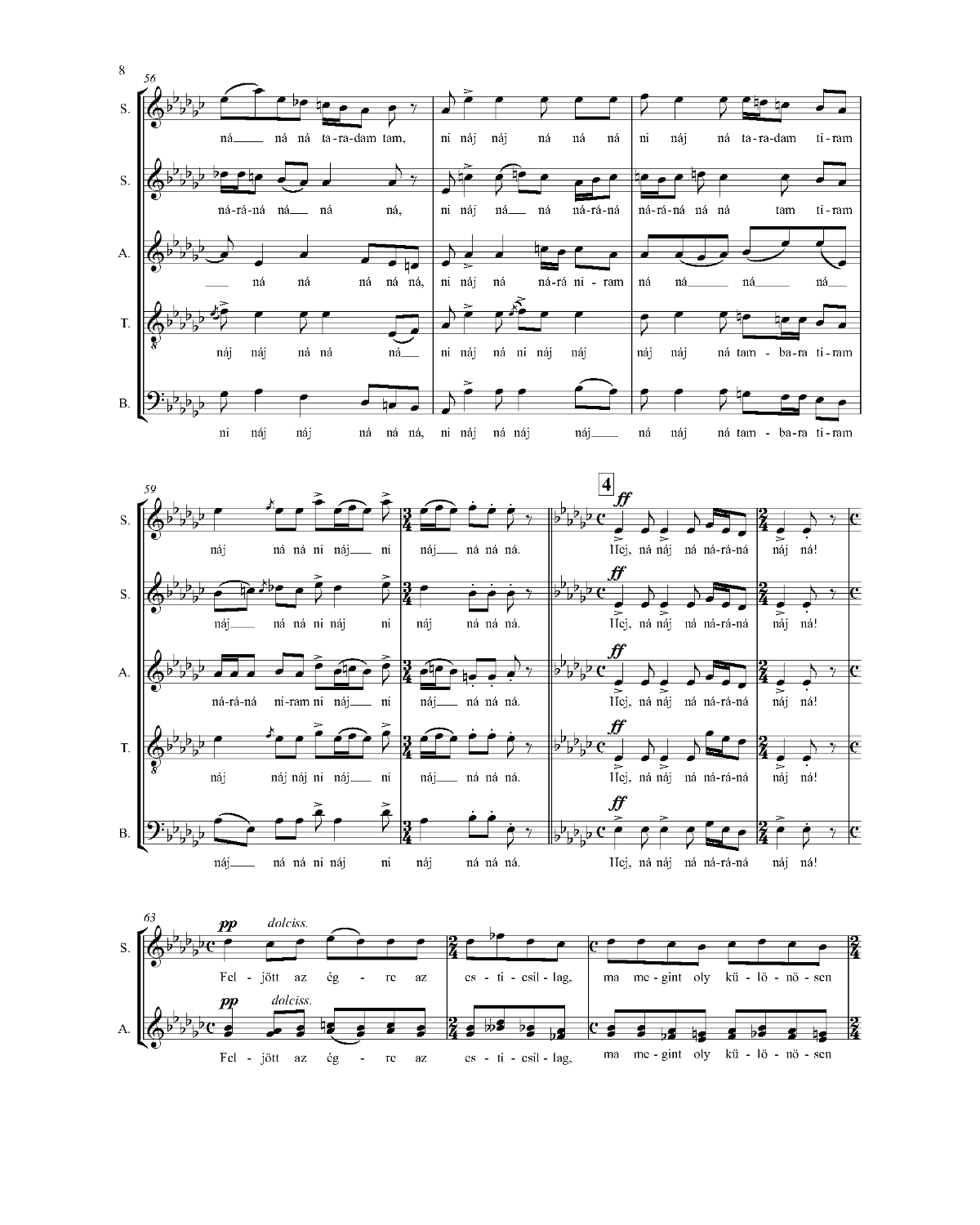 Levente Gyöngyösi: Ha én kedvesemről gondolkodom (SATB)