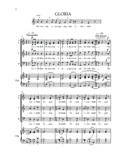 Ferenc Farkas: Missa Hungarica (SATB, organ)