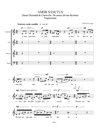 György Orbán: Amor sanctus (SATB)