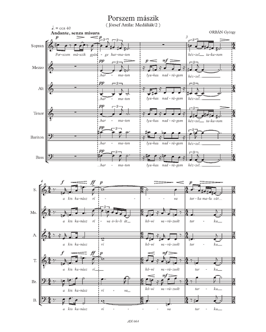 György Orbán: Porszem mászik (SATB)