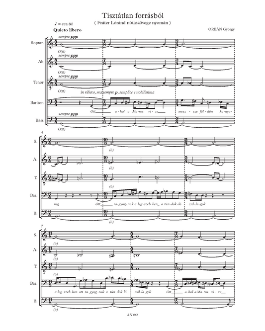 György Orbán: Tisztátlan forrásból (SATB)