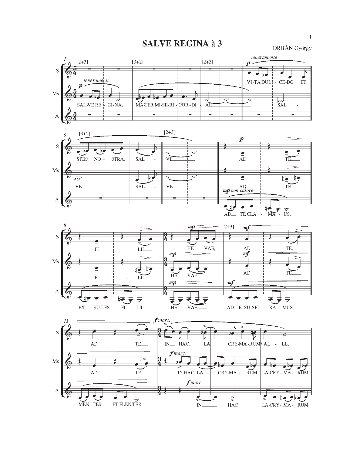 György Orbán: Salve Regina à 3 (SMsA)