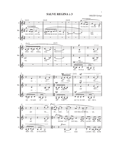 György Orbán: Salve Regina à 3 (SMsA)
