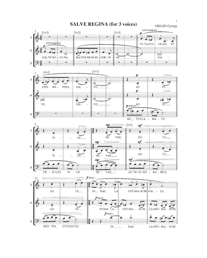György Orbán: Salve Regina - for 3 voices (SAB)