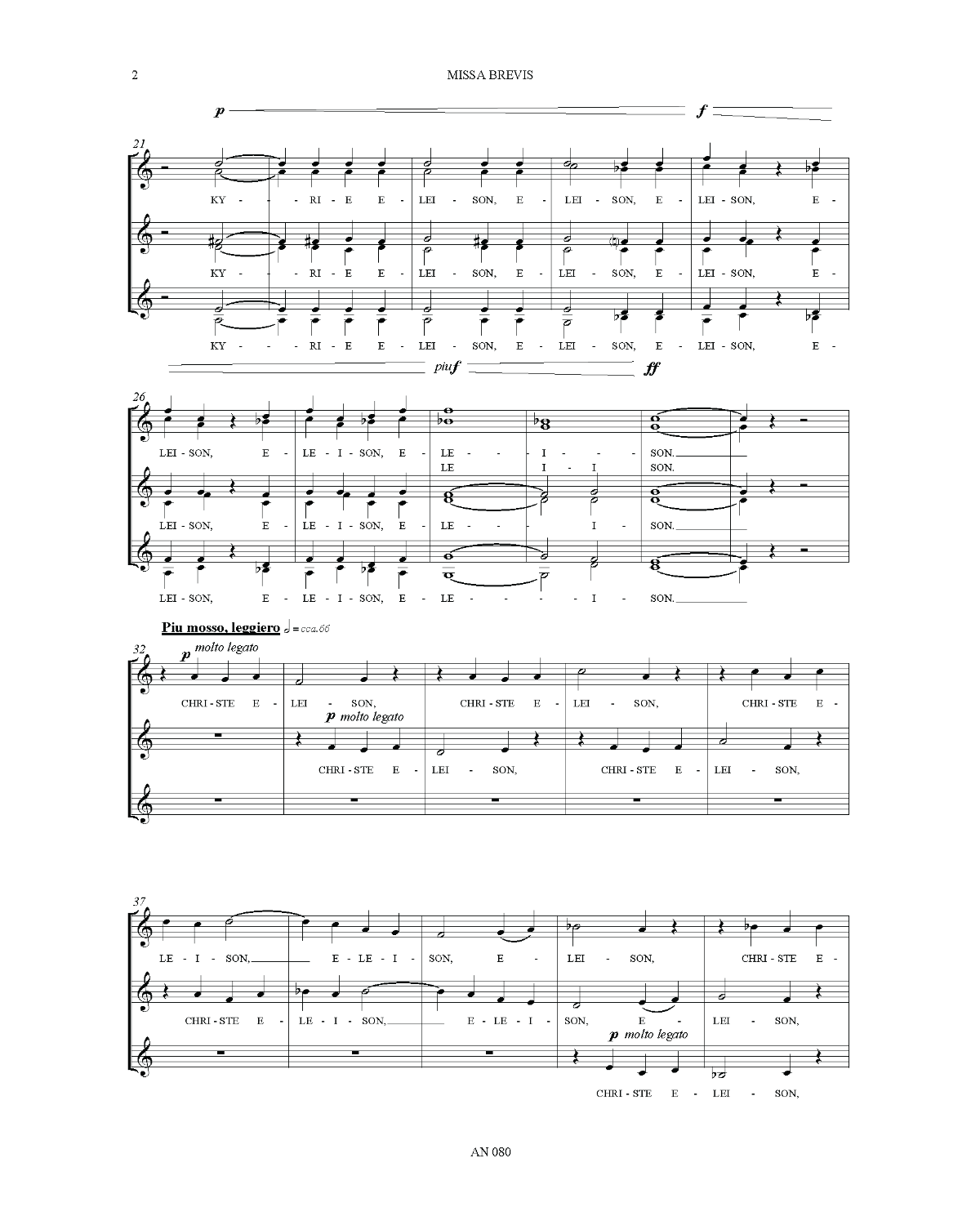 Miklós Csemiczky: Missa Brevis (SSAA)