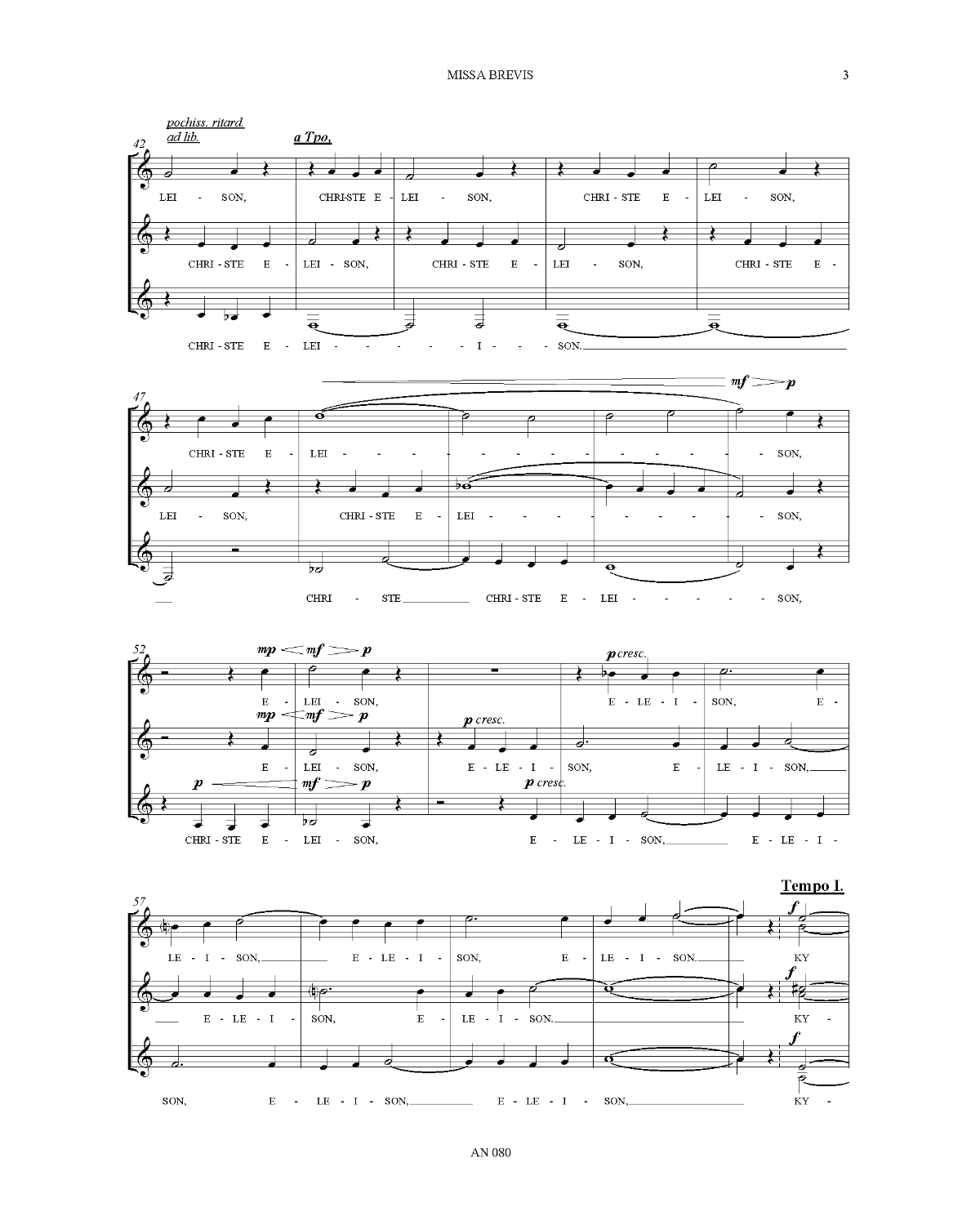 Miklós Csemiczky: Missa Brevis (SSAA)