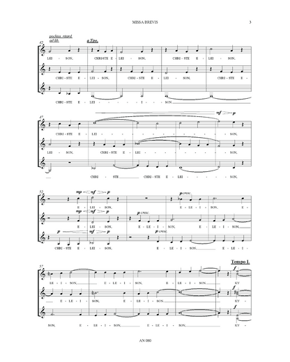 Miklós Csemiczky: Missa Brevis (SSAA)