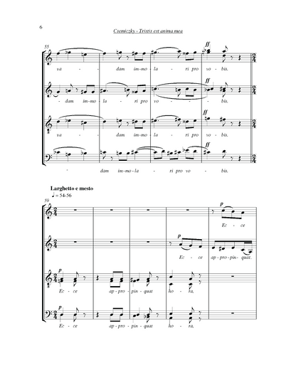 Miklós Csemiczky: Tristis est anima mea (SATB)
