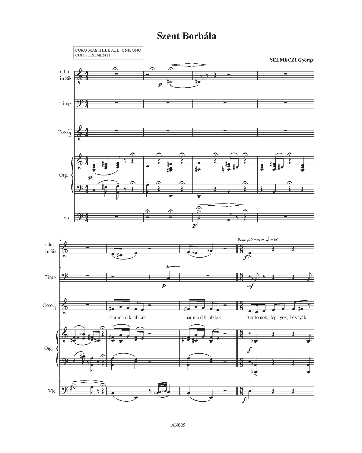 György Selmeczi: Szent Borbála (TB, instruments)