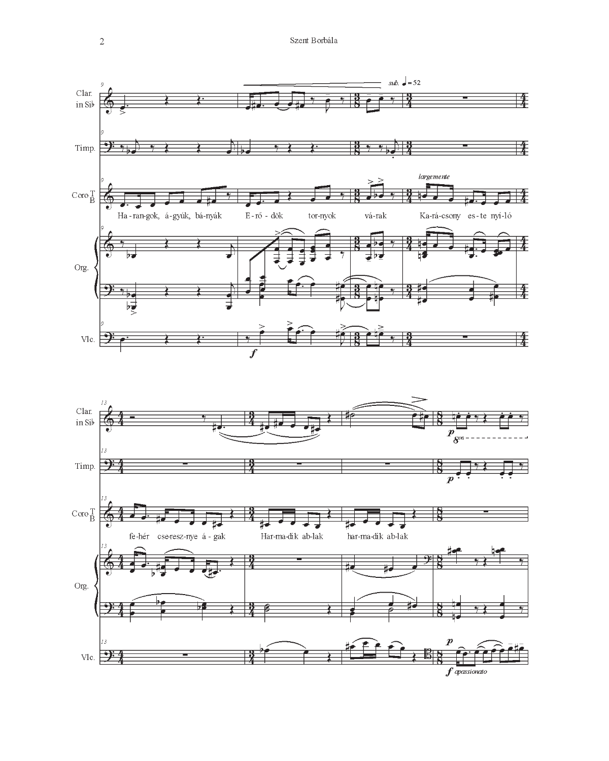György Selmeczi: Szent Borbála (TB, instruments)