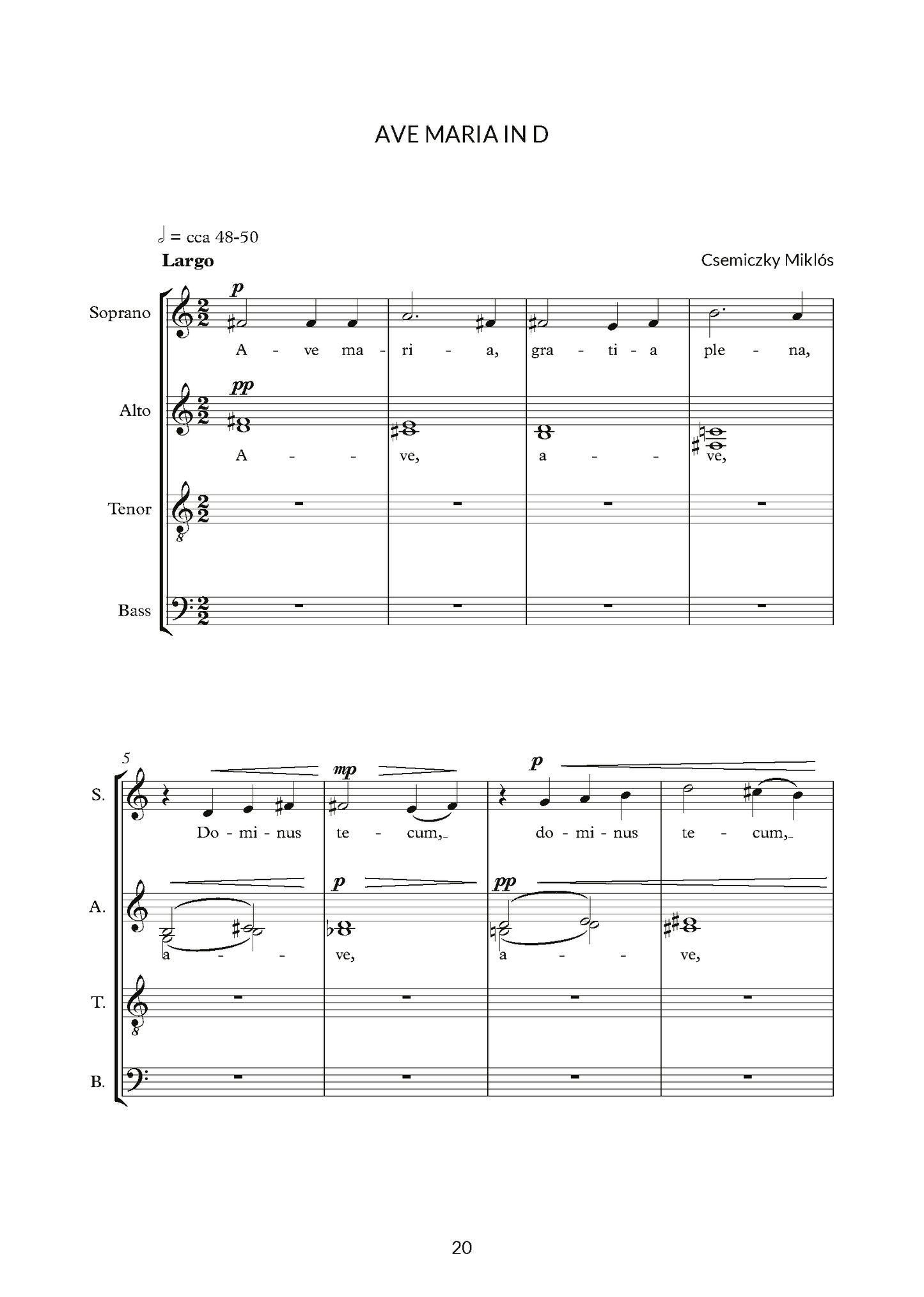 Miklós Csemiczky: Mixed Choirs (SATB)