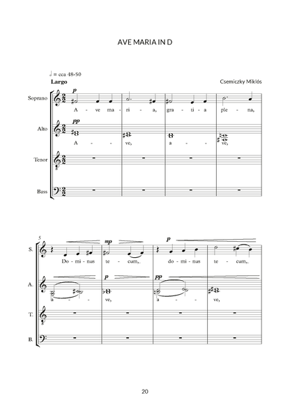 Miklós Csemiczky: Mixed Choirs (SATB)