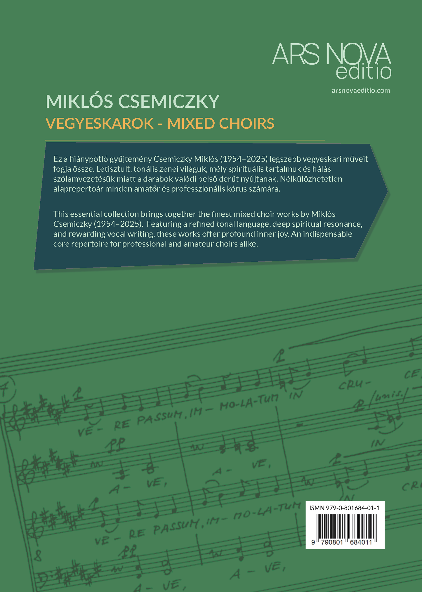 Miklós Csemiczky: Mixed Choirs (SATB)