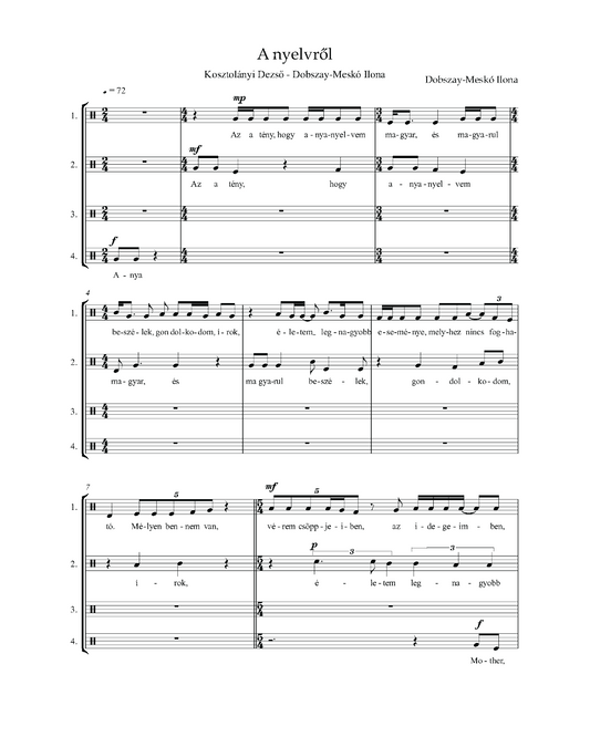 Ilona Dobszay-Meskó: A Nyelvről