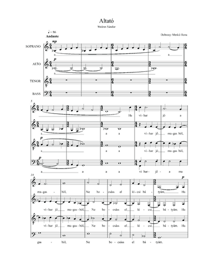 Ilona Dobszay-Meskó: Altató (SATB)