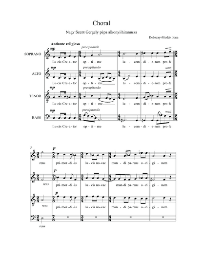 Ilona Dobszay-Meskó: Choral (SATB)
