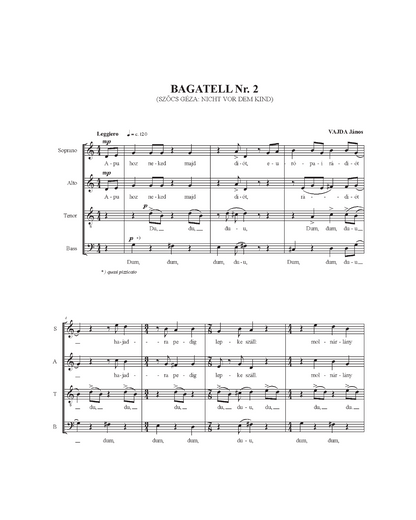 János Vajda: Kilenc bagatell (SATB)