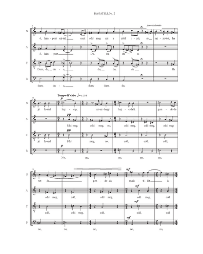 János Vajda: Kilenc bagatell (SATB)