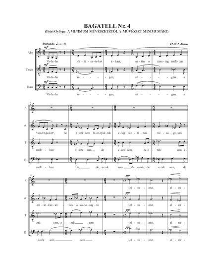 János Vajda: Kilenc bagatell (SATB)