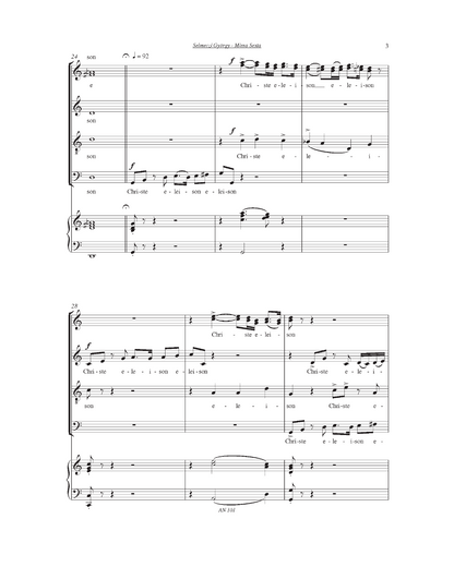 György Selmeczi: Missa Sexta (SATB, organ)