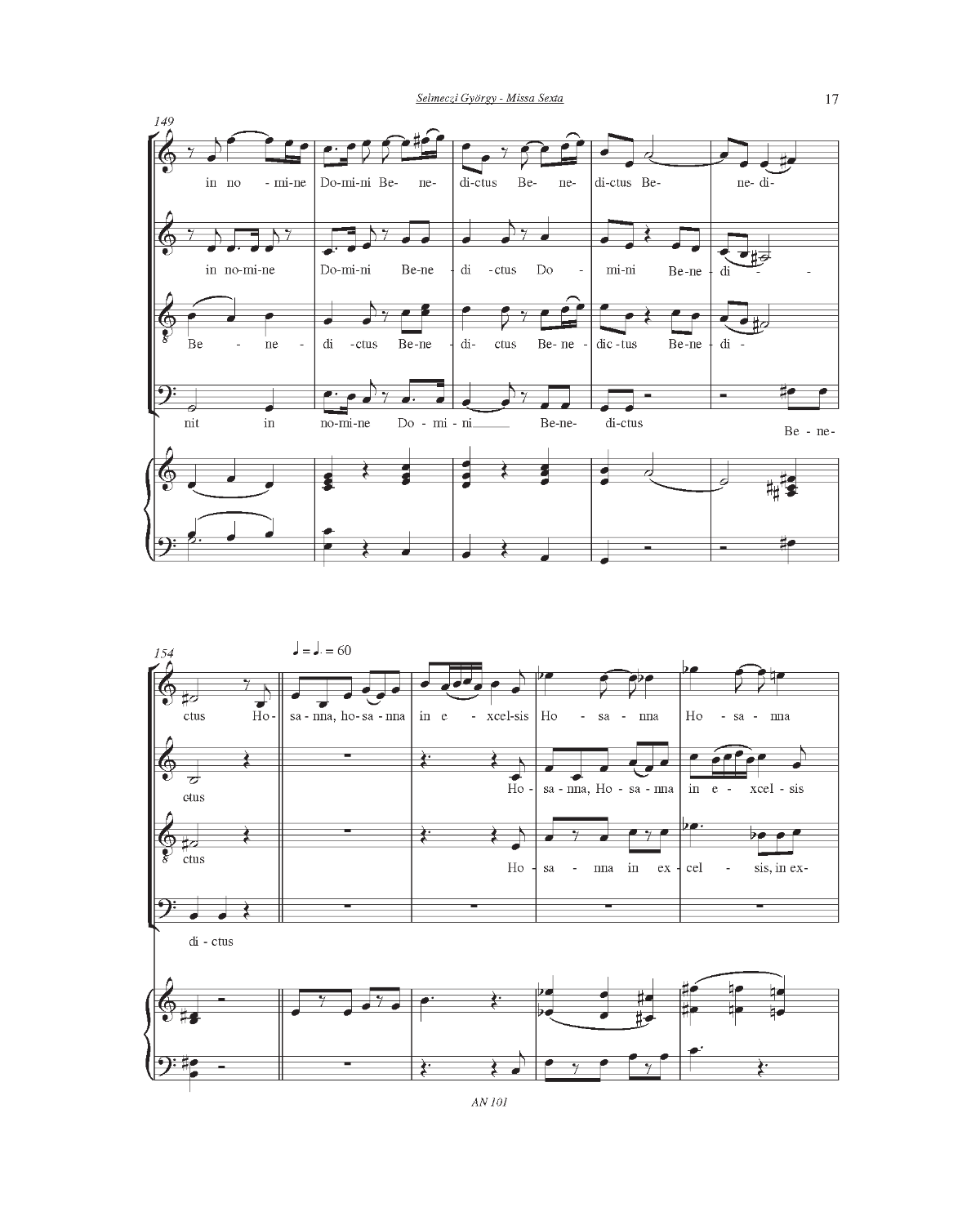 György Selmeczi: Missa Sexta (SATB, organ)