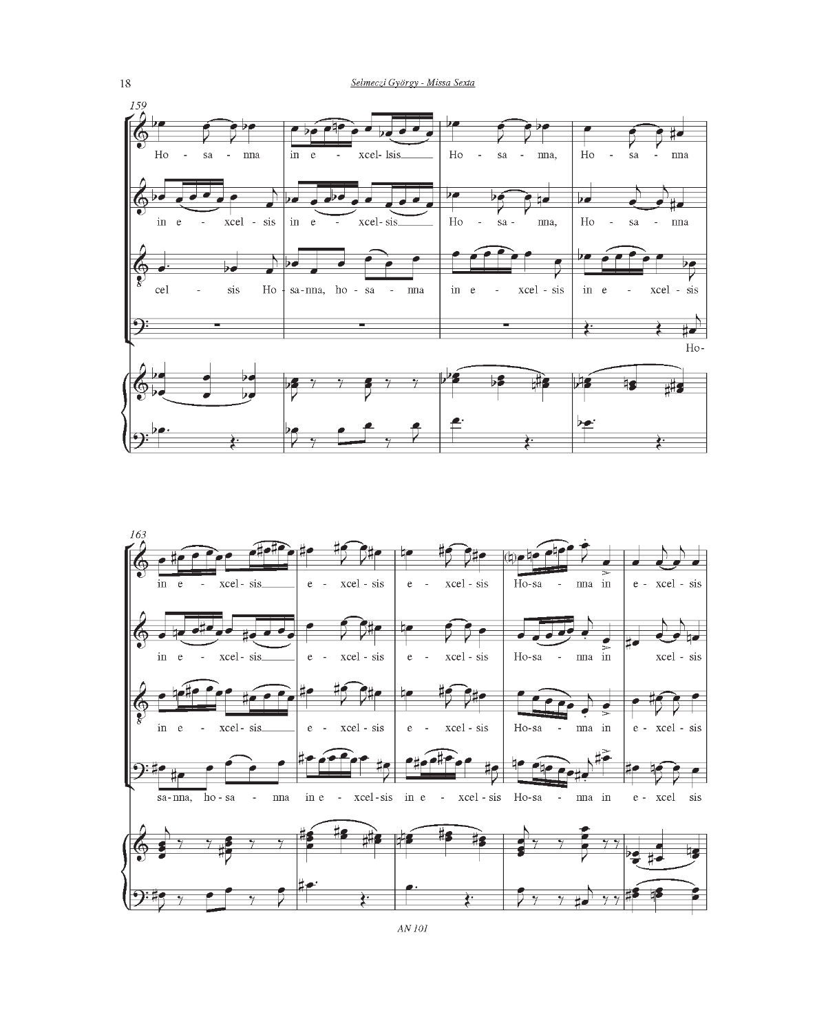 György Selmeczi: Missa Sexta (SATB, organ)