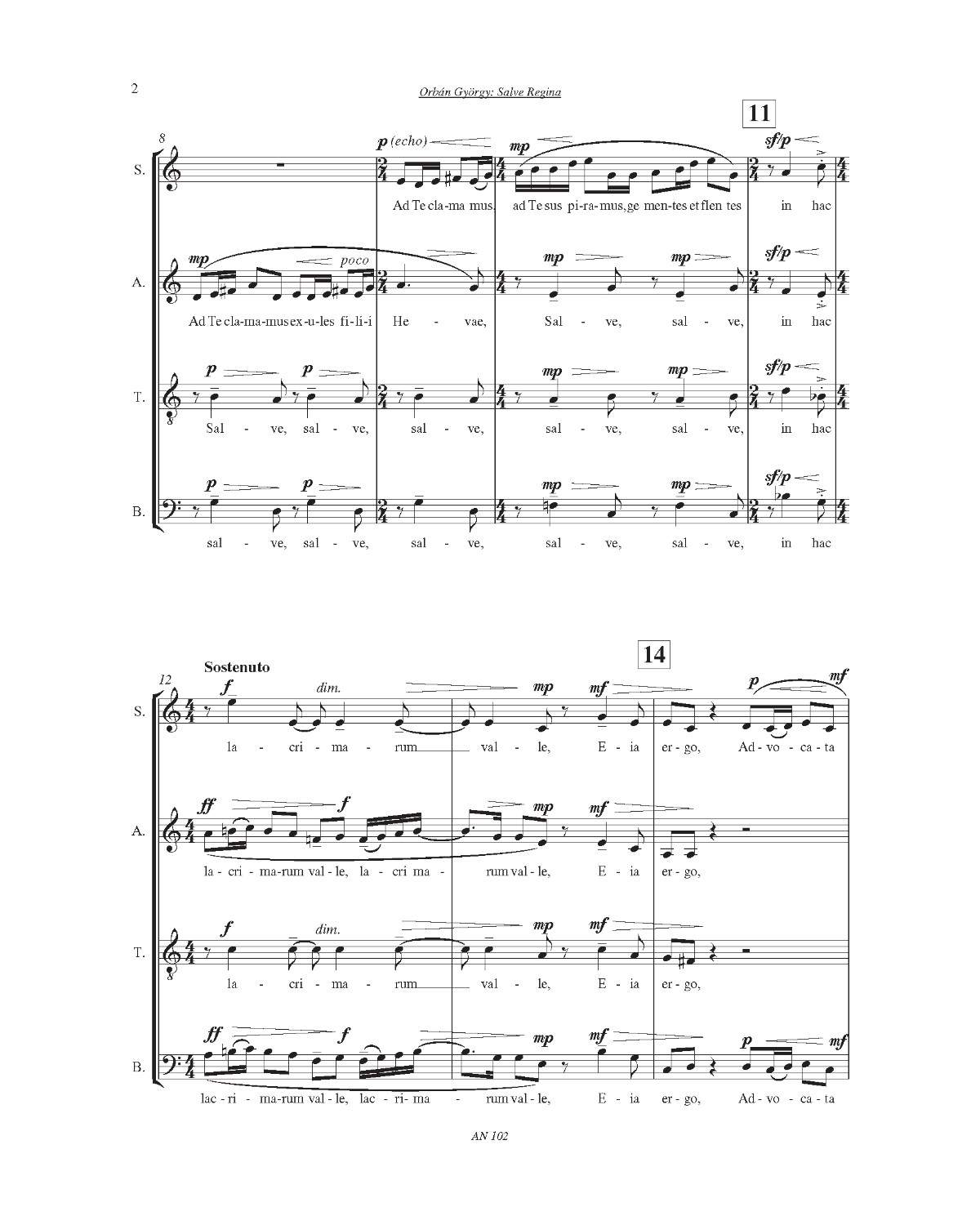 György Orbán: Salve Regina (SATB)