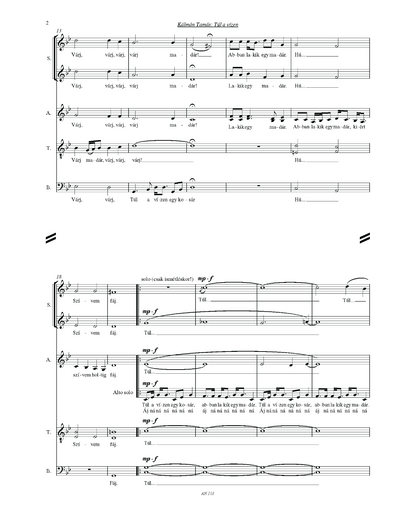 Tamás Kálmán: Túl a vizen (SATB)