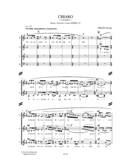 György Orbán: Chiaro (SATB)