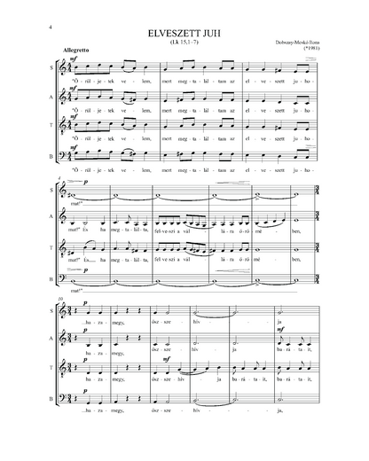 Ilona Dobszay-Meskó: Four Motets (SATB)