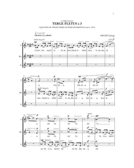 György Orbán: Terge fletus à 3 (SMsA)