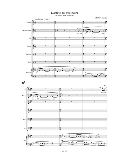 György Orbán: L'amato del mio cuore (SMsATBB, piano)