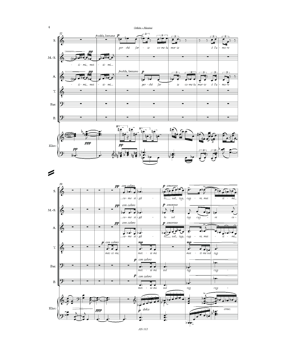 György Orbán: Mettimi (SMsATBB, piano)