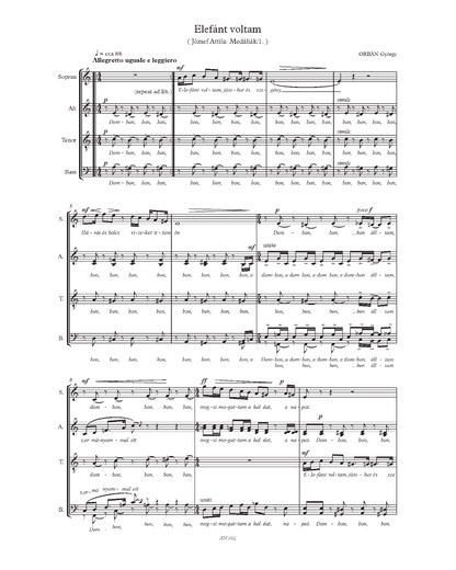 György Orbán: Medáliák könyve (SATB)