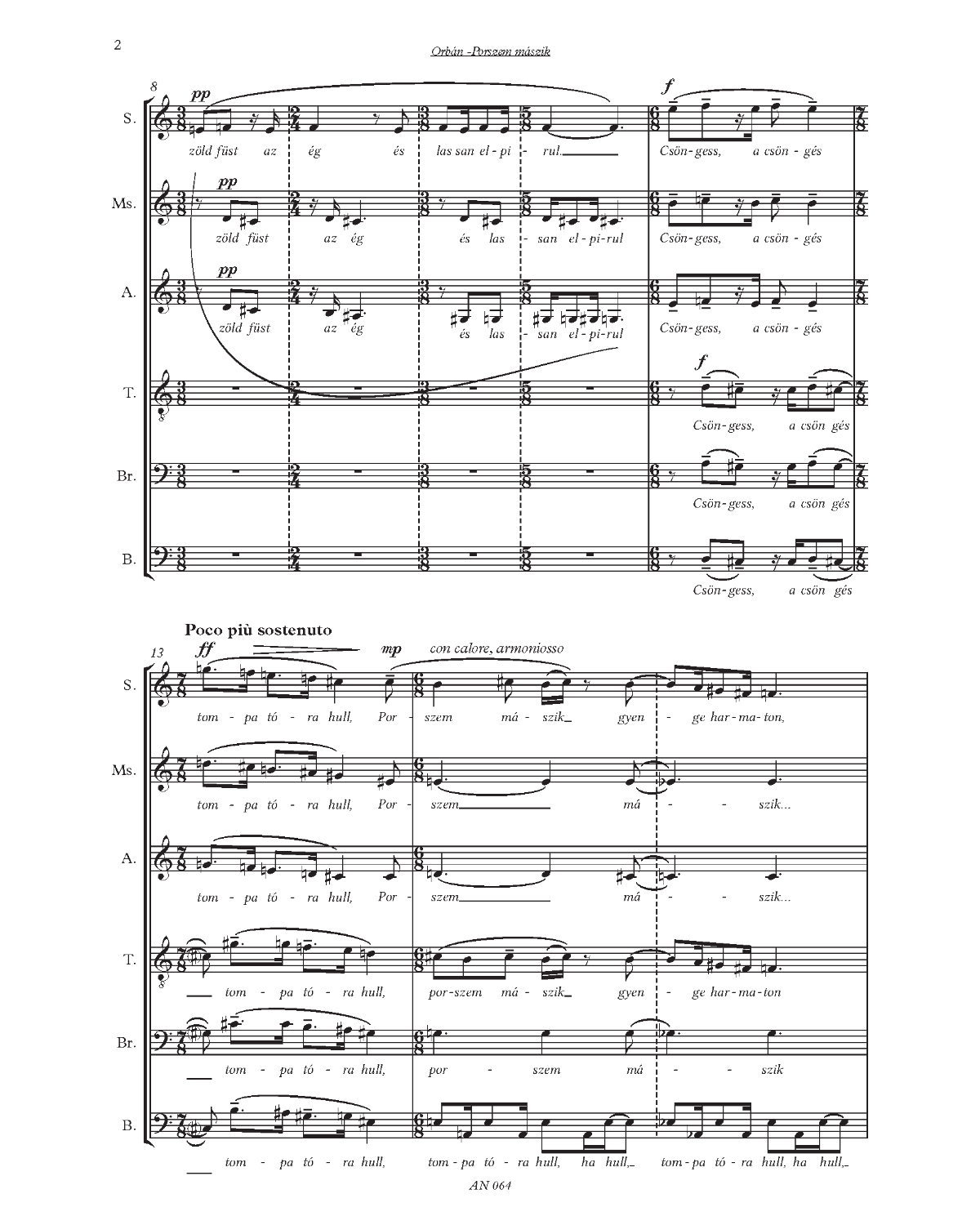 György Orbán: Medáliák könyve (SATB)