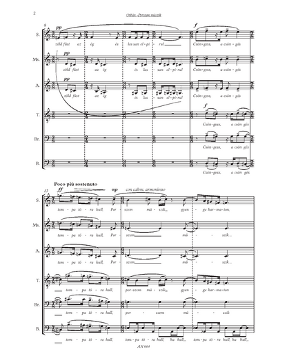 György Orbán: Medáliák könyve (SATB)