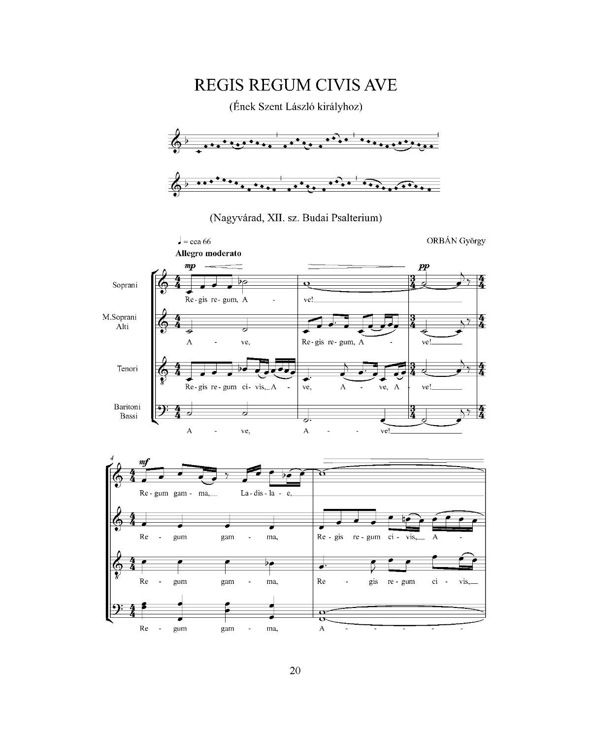 György Orbán: Latin Mixed Choirs 1. (SATB)