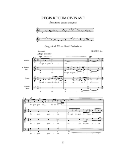 György Orbán: Latin Mixed Choirs 1. (SATB)