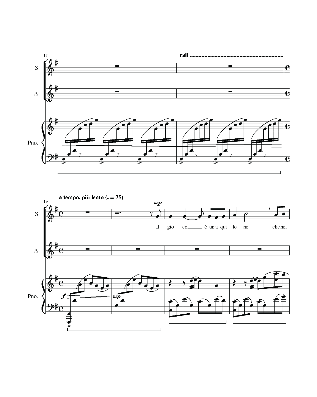 Guilio De Carlo: L'aquilone (SA, piano)